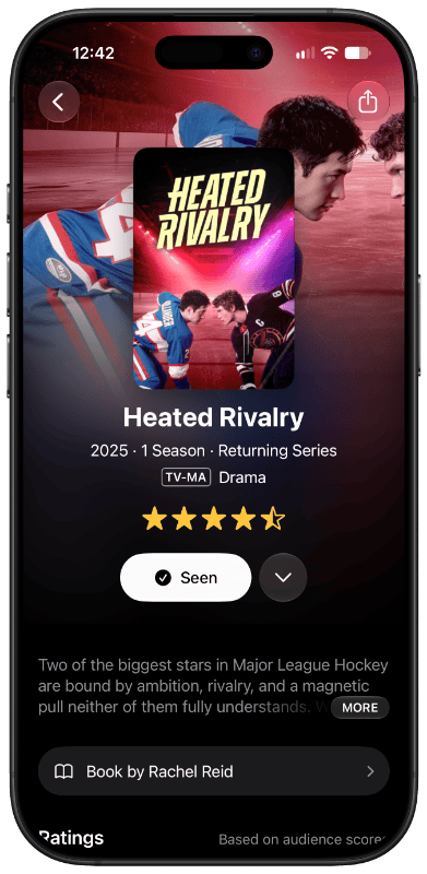 Heated Rivalry title page in Limelight